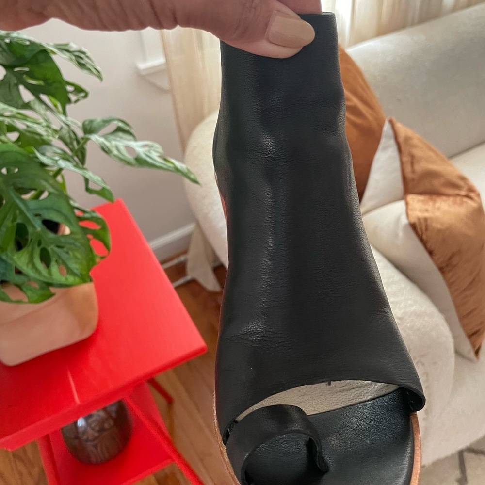 Loeffler Randall Black Leather Sandals used barely